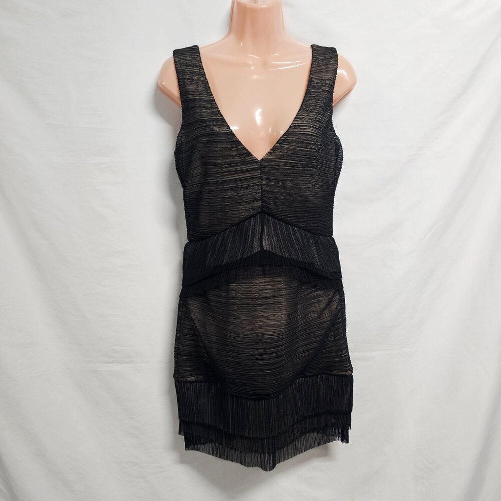 BCBG MaxAzria Sven Sleeveless Mini Dress Women Size M Black Lined Mesh - Picture 6 of 15